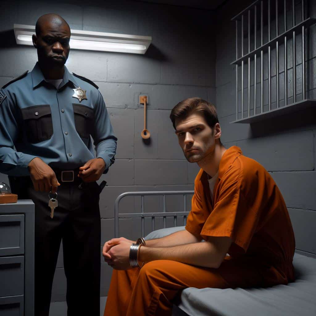 prisoner being guarded
