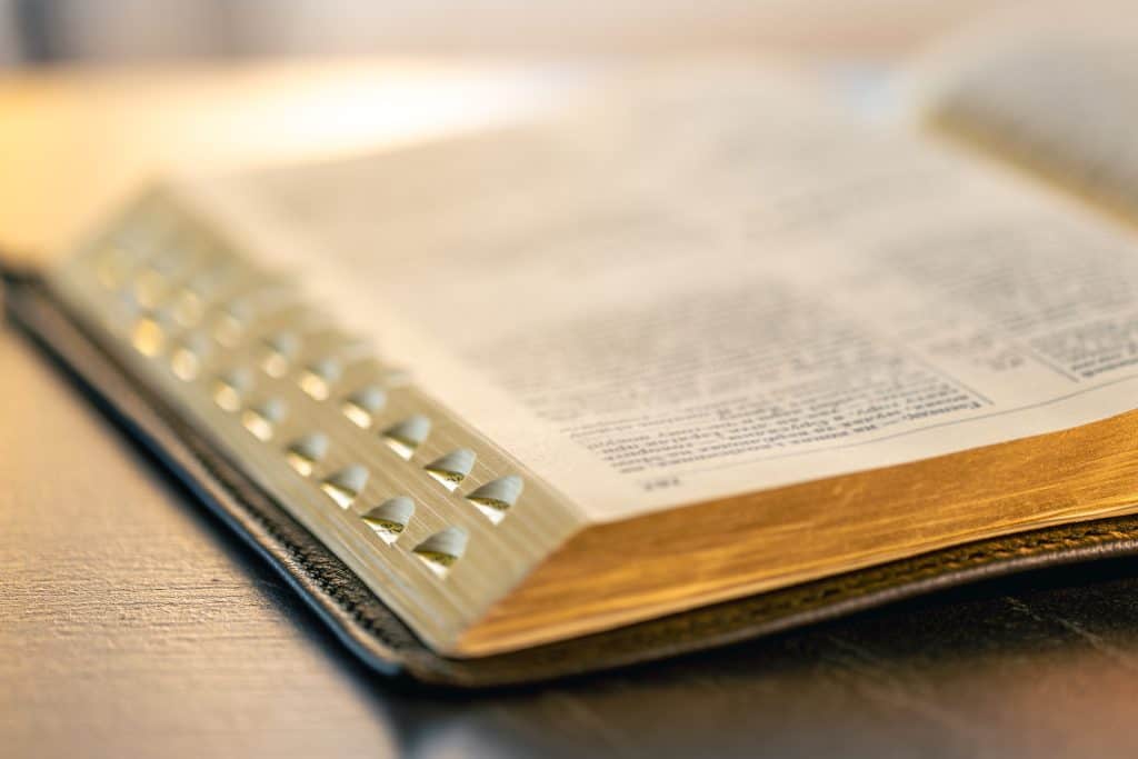 Close-up of the Bible