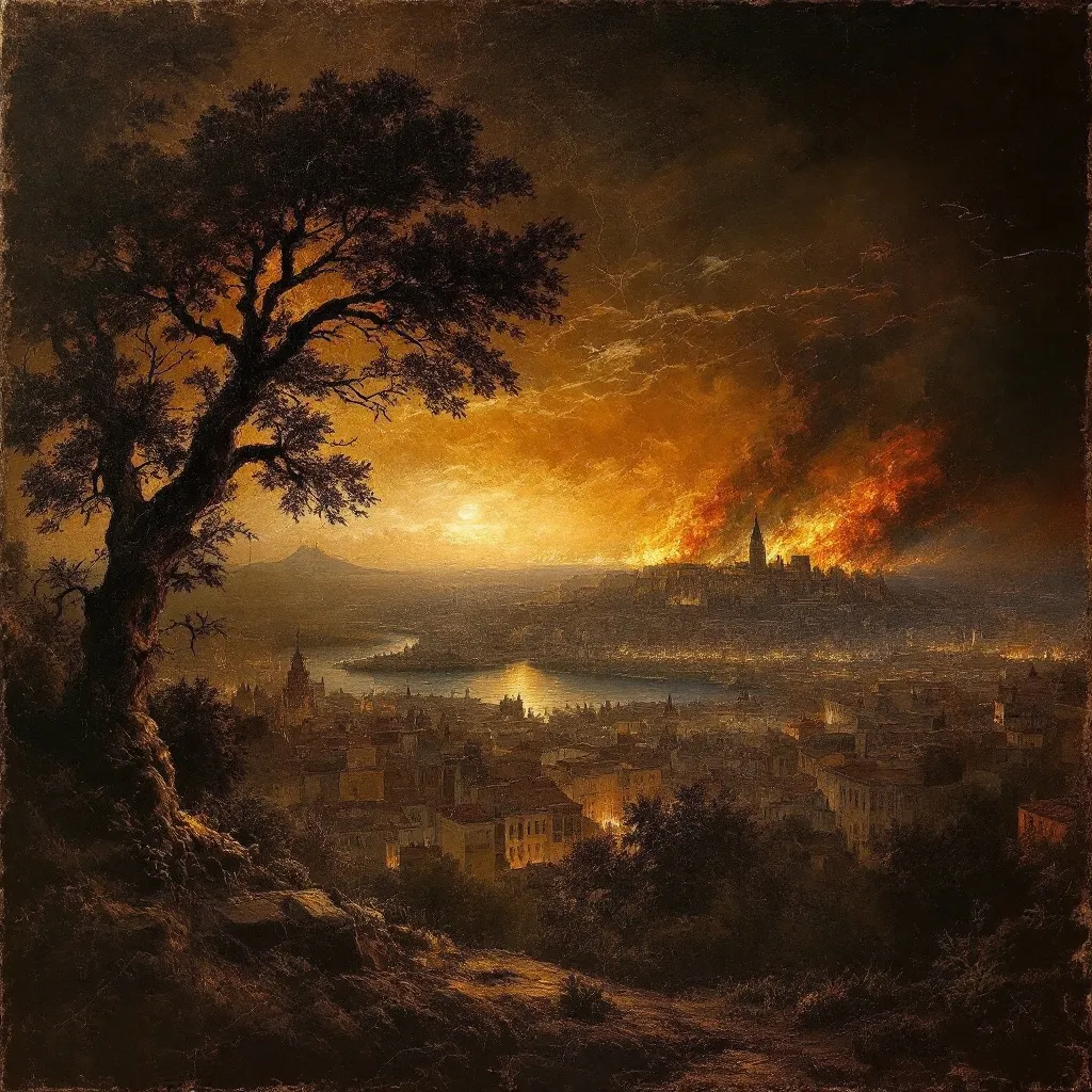 Sodom and Gomorrah on fire