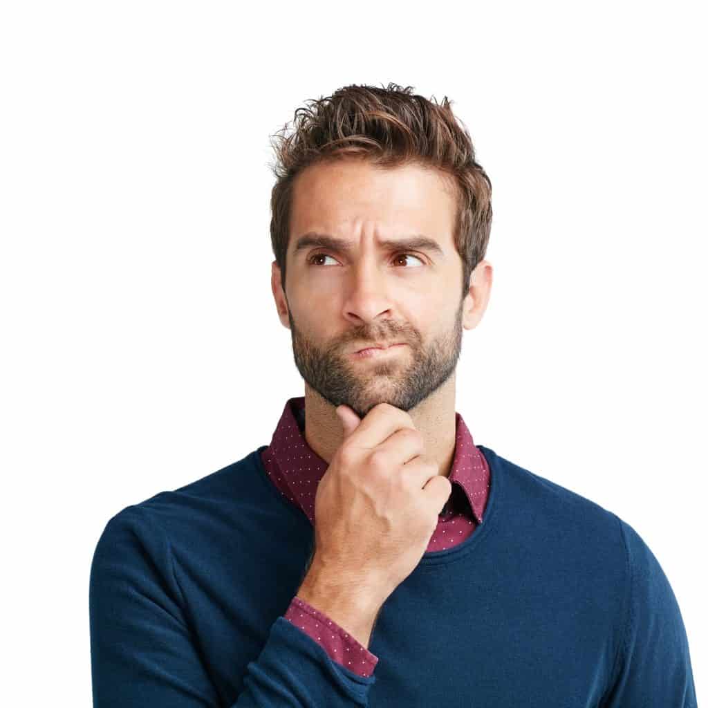 A man thinking about a decision he has to make