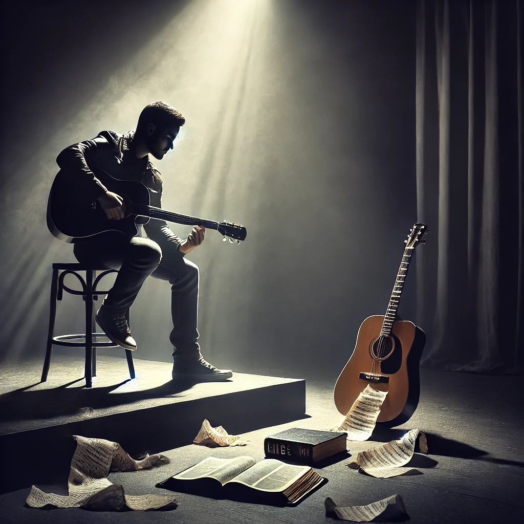 modern so-called christian musician destroying his faith with false ideas about Christ in his lyrics.