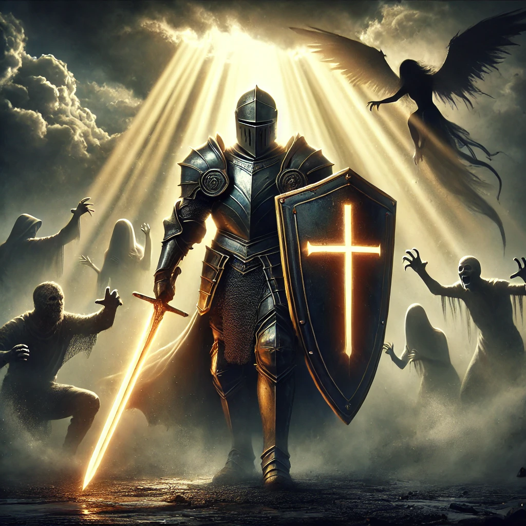 A fully armored Christian ready to fight spiritual warfare
