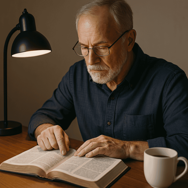 The typical evangelical in politics studying his Bible