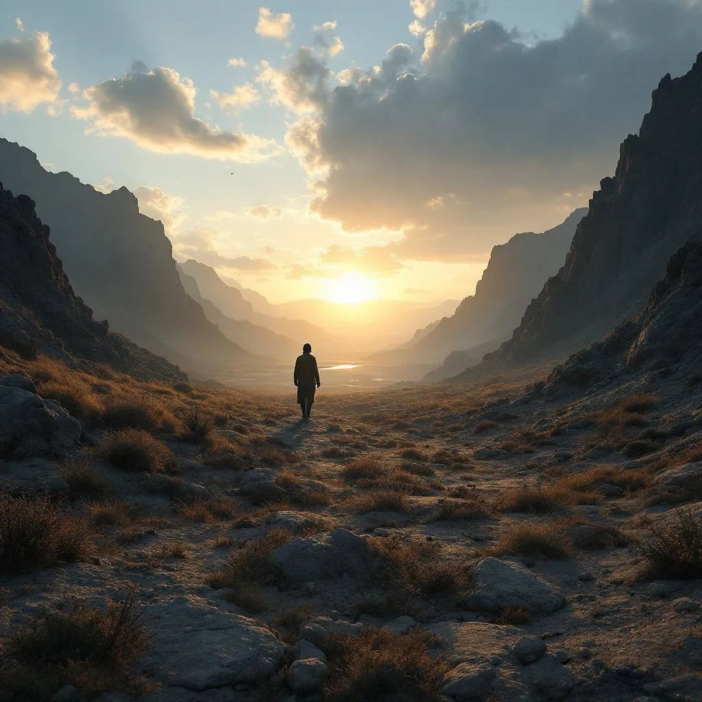 A sunrise over wilderness, reflecting God’s mercy after judgment and hope beyond Ba’al worship