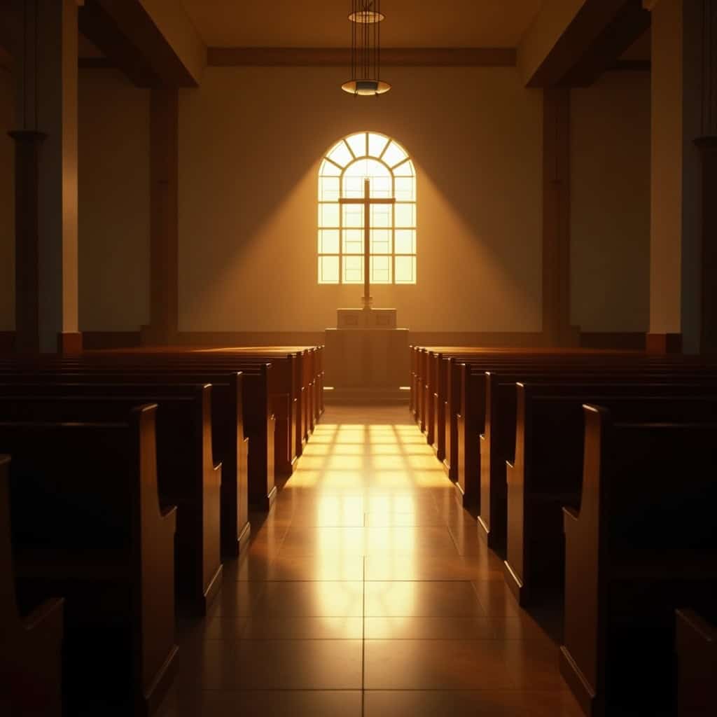 Empty church sanctuary reflecting on have I committed the unforgivable sin?