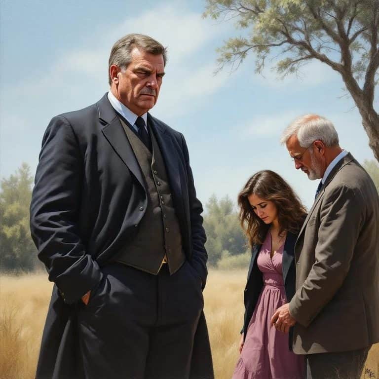 Pastor with stern expression as a husband and wife walk away looking hurt, symbolizing church hurt from failed leadership.