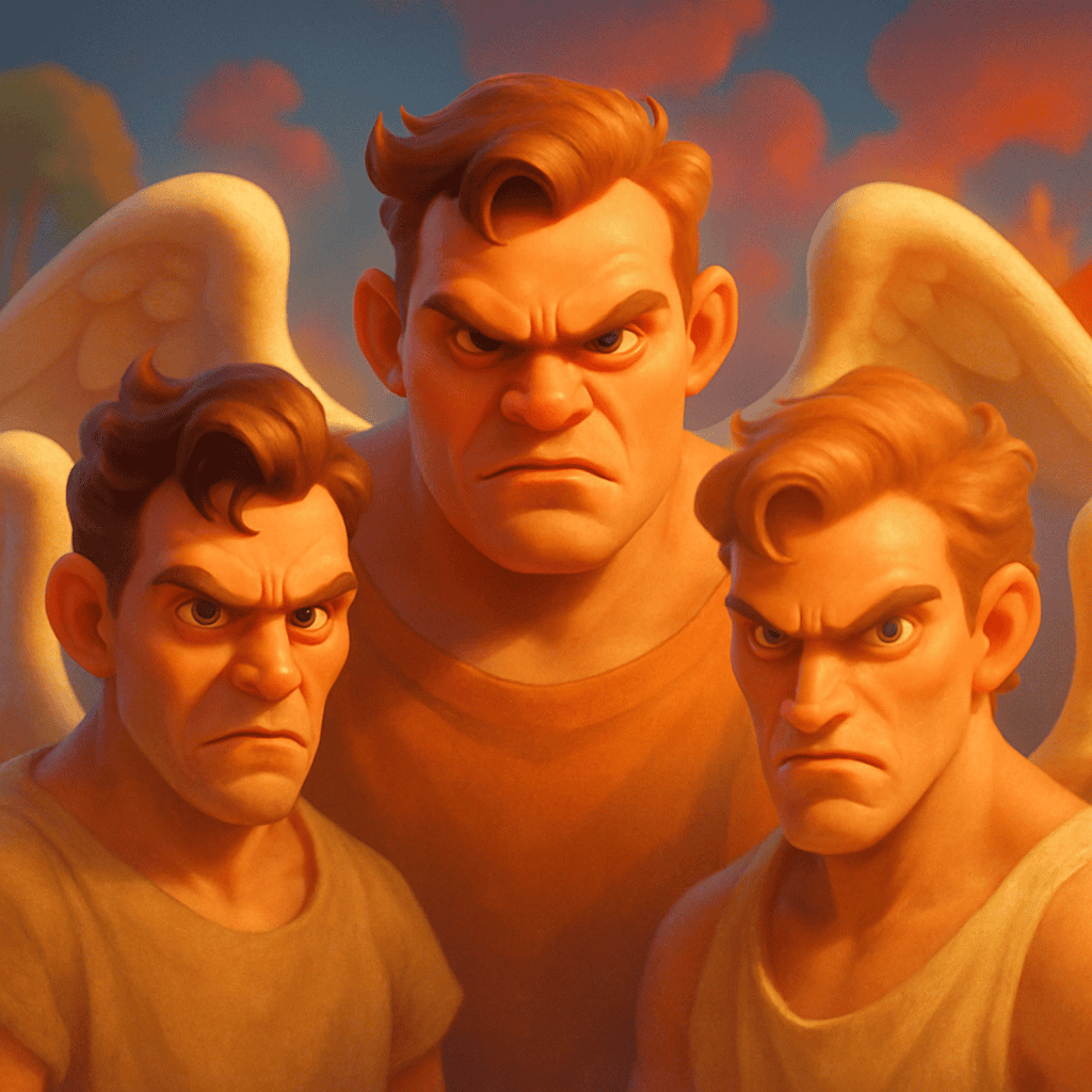 image of three fallen angels