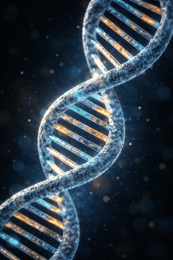 DNA double helix representing the unique genetic identity present at conception and when does the Bible say life begins