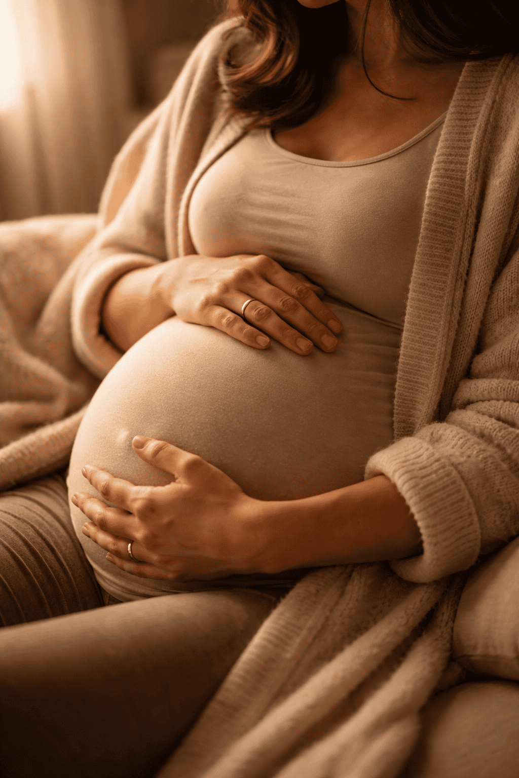 Pregnant woman cradling her belly representing when does the Bible say life begins and the sanctity of unborn life